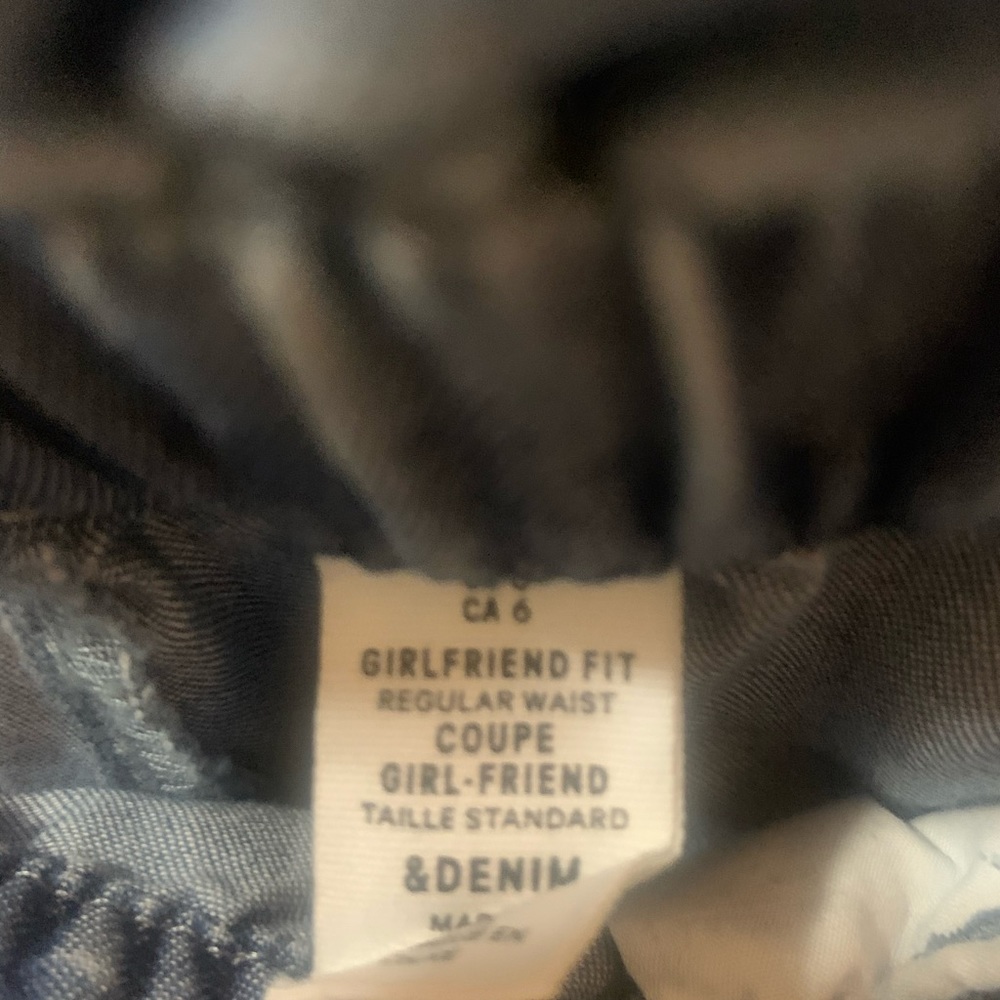 H&M medium denim wash pant w/ paper bag waist sz 6 - Picture 6 of 6